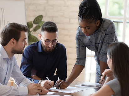 stock photo teamwork meeting tablet and business people in office workplace collaboration technology and 2251938325 2 2