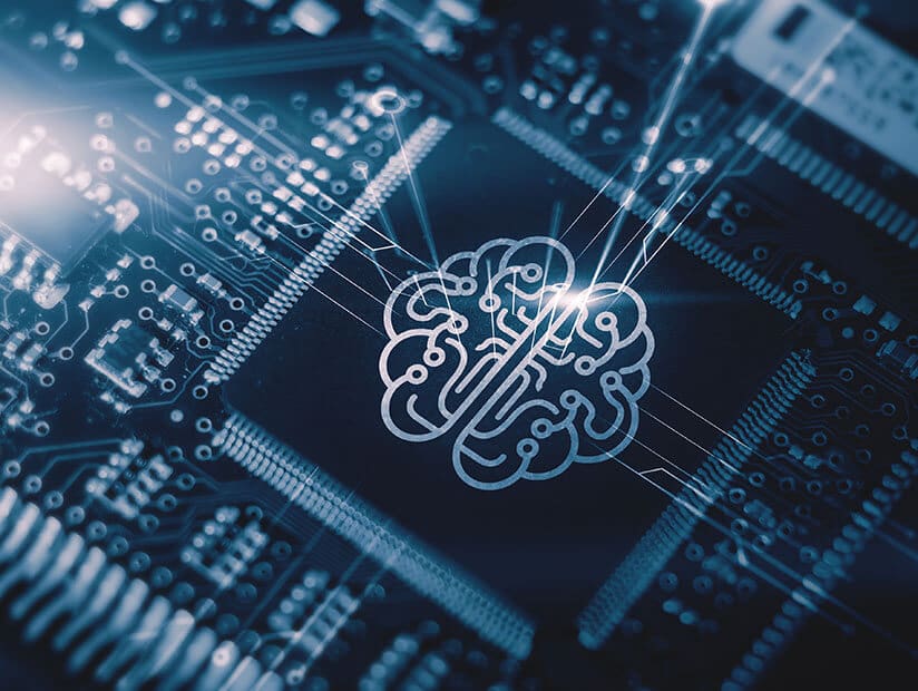 Chapter 02 - The Dual Role of AI Applications in Finance 9 ai brain superimposed on computer chip