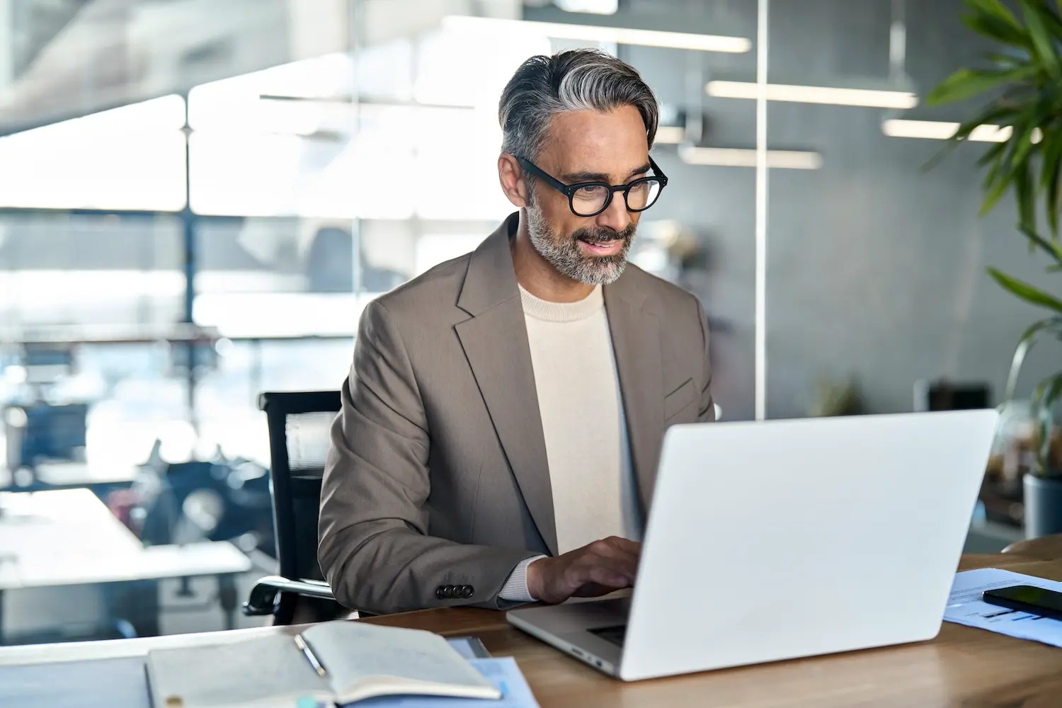 A finance professional uses an AI agent to deliver advisory services to his client